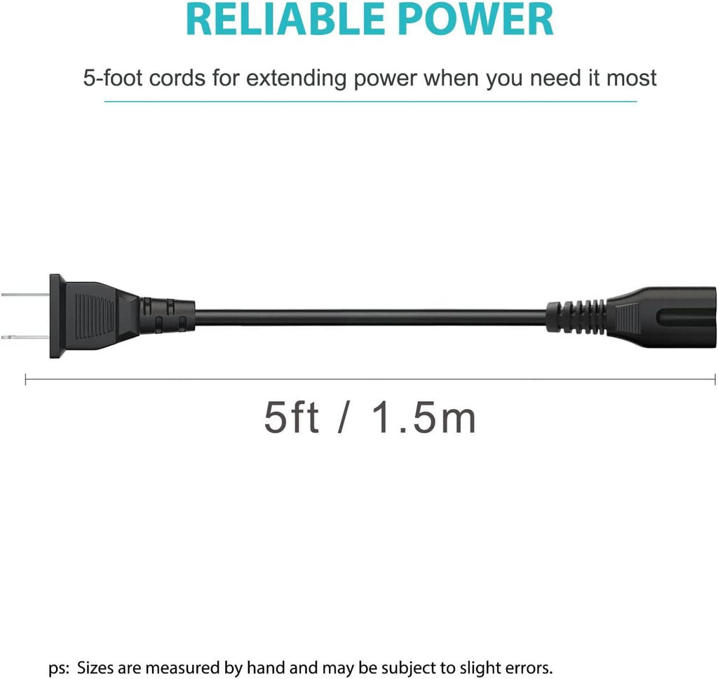 5ft 2 Prong AC Power Cord Fit for Break X1