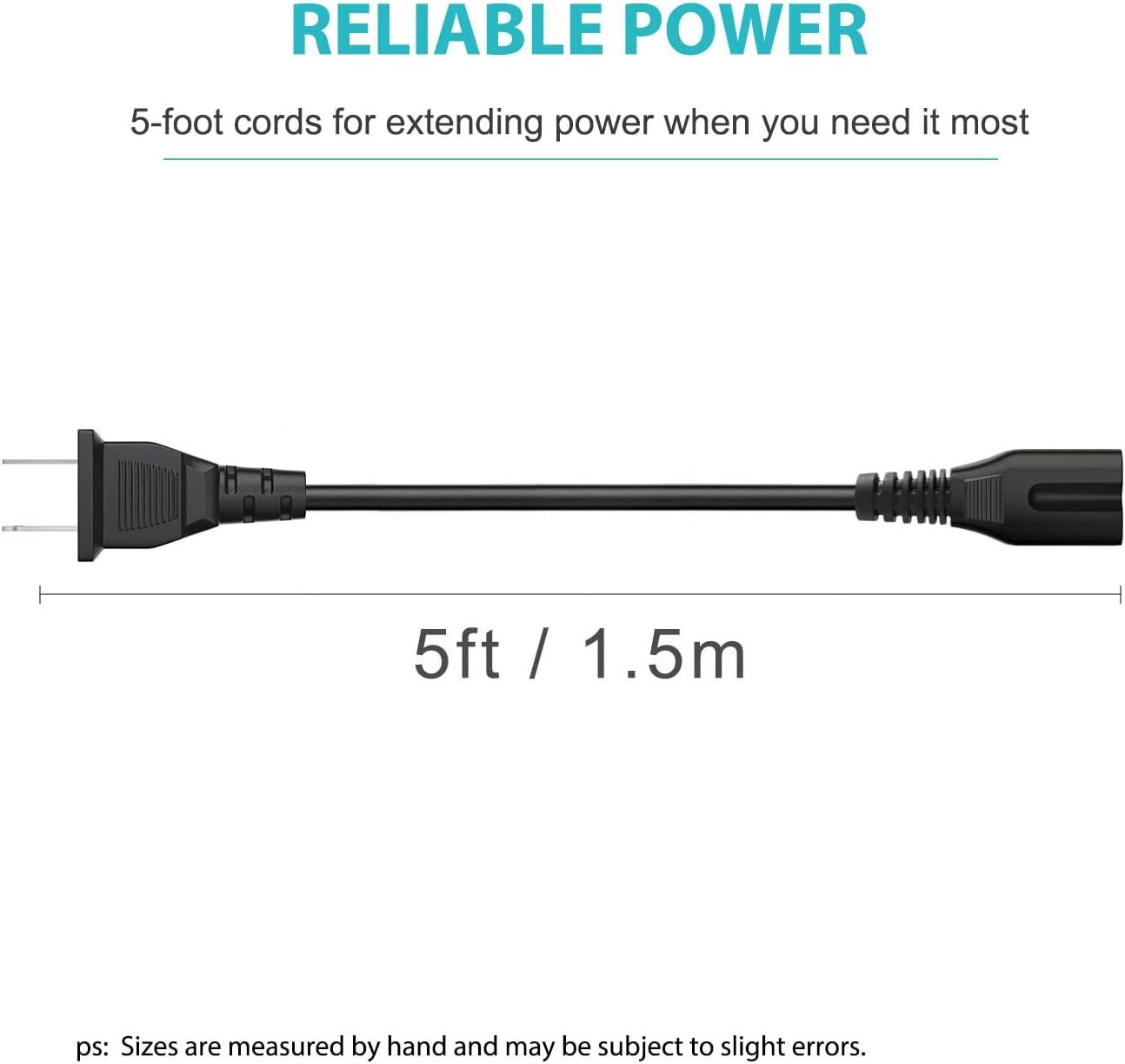 5ft 2 Prong AC Power Cord Fit for Break X1