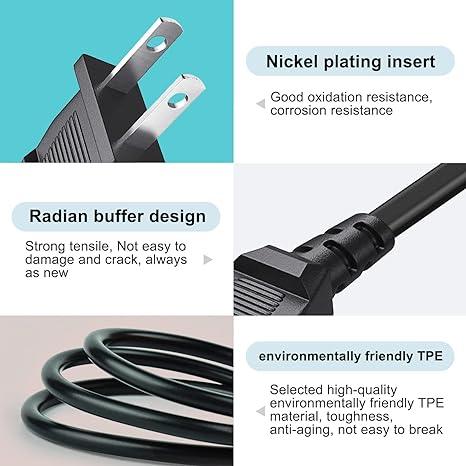 5ft 2 Prong AC Power Cord Fit for Break X1