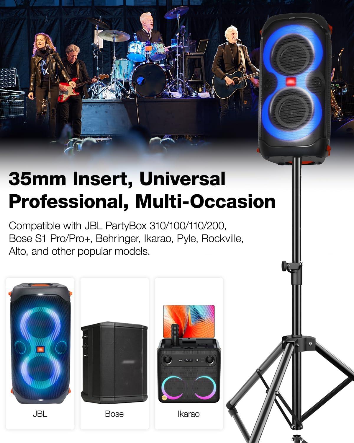Ikarao Adjustable Speaker Stand - 4.1 to 6.6-Foot, Universal