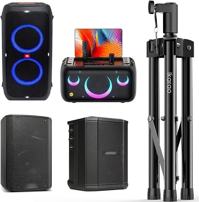 Ikarao Adjustable Speaker Stand - 4.1 to 6.6-Foot, Universal